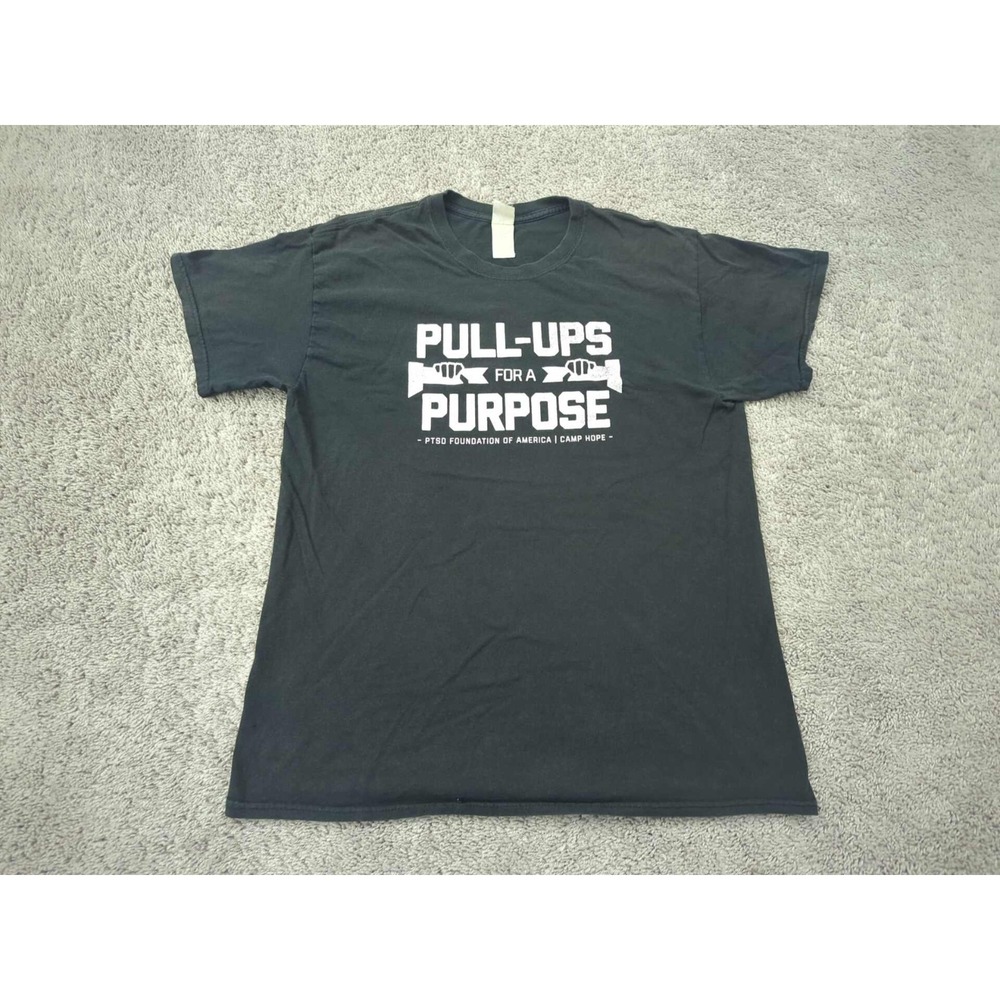 Gildan T Shirt Mens M Black Excellent Pull-Ups For A Purpose PTSD Camp Hope